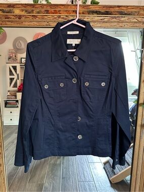 Jones New York Navy Button-Front Jean Jacket